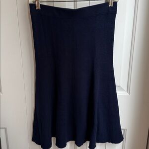 BANANA REPUBLIC Sweater Skirt Midi Ribbed Pull On Elastic A-line BLUE S 361614